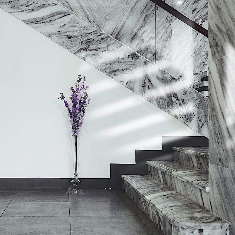 Clear 40 in tall Reversible Glass Trumpet Vases Centerpieces