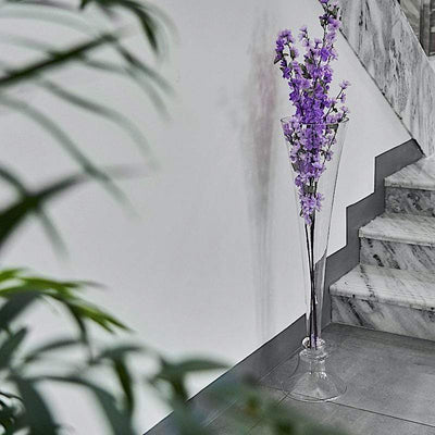 Clear 40 in tall Reversible Glass Trumpet Vases Centerpieces