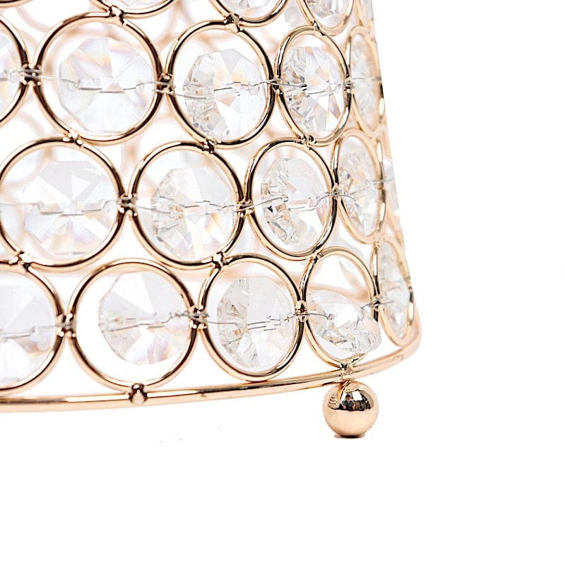 Gold 36 in Crystal Beaded Metal Hurricane Flower Vase Centerpiece