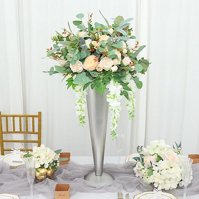 Metal Trumpet Flower Vase Centerpiece