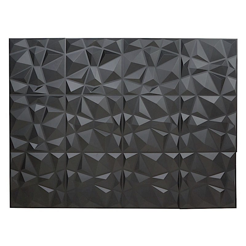 12 Matte 20x20 in Square 3D Diamond Textured PVC Stick On Wall Panels