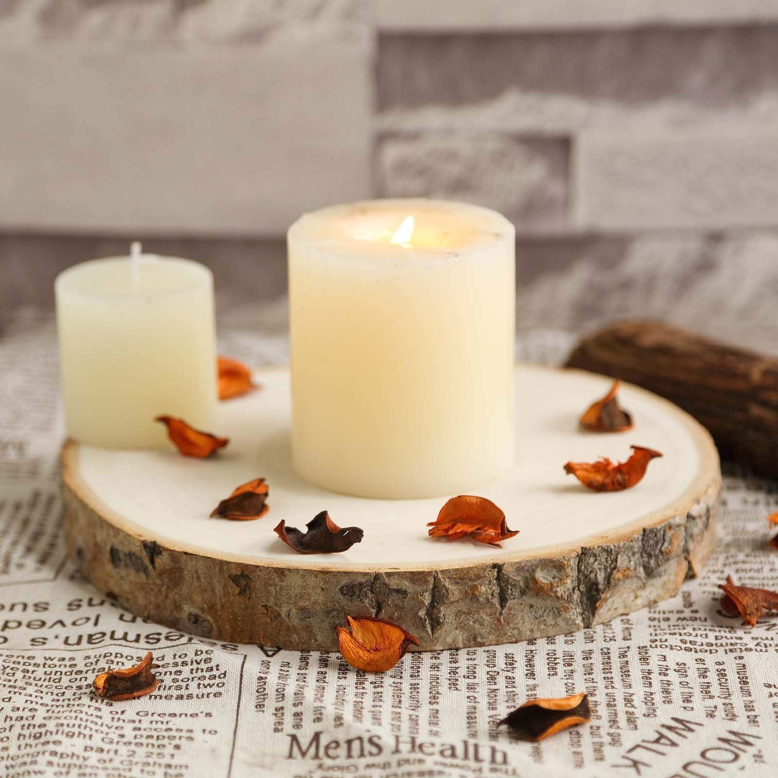 Natural Round Poplar Wooden Slices Party Tabletop