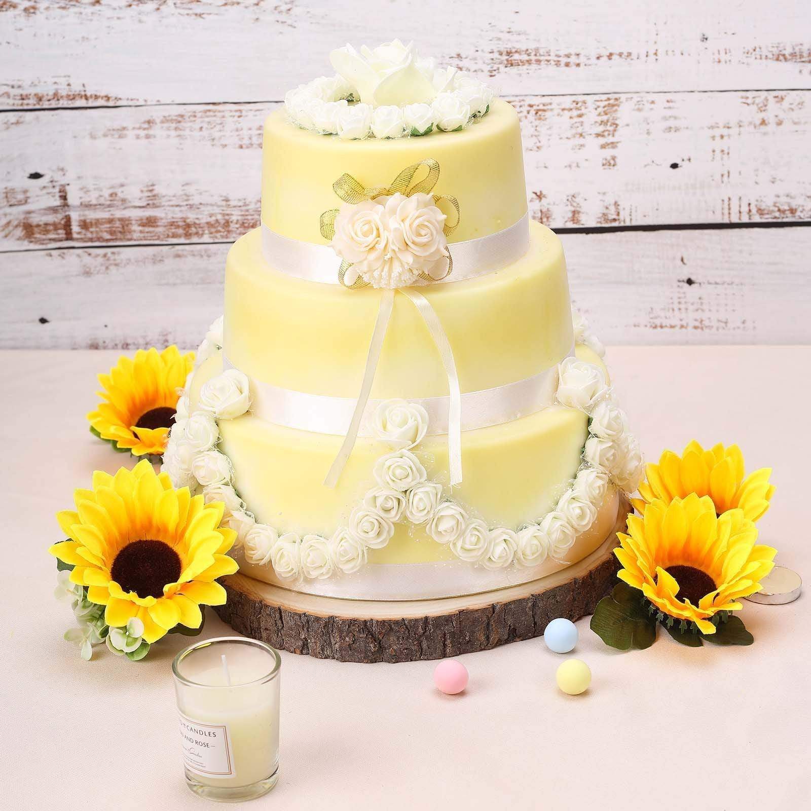 Natural Round Poplar Wooden Slices Party Tabletop