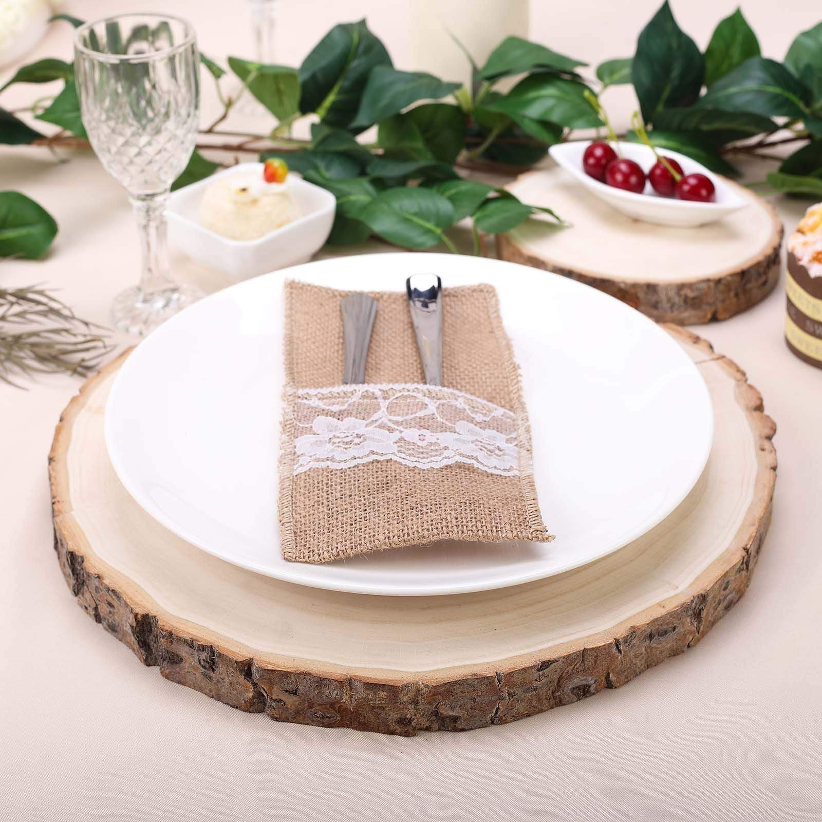 Natural Round Poplar Wooden Slices Party Tabletop
