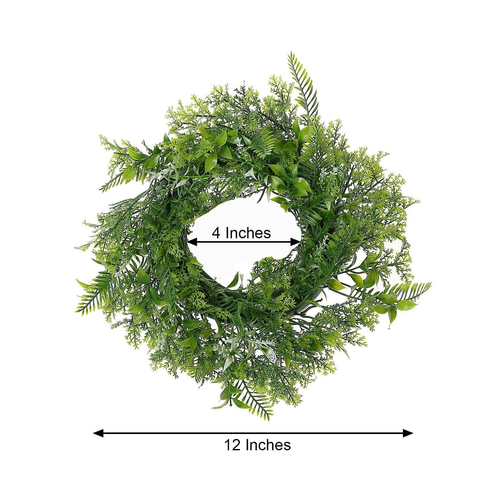 2 pcs 12 in Artificial Boxwood Leaves Wreath Candle Rings