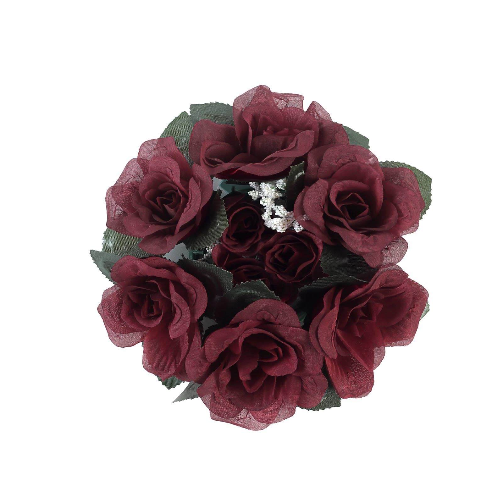 4 pcs Silk Roses Flowers Candle Rings