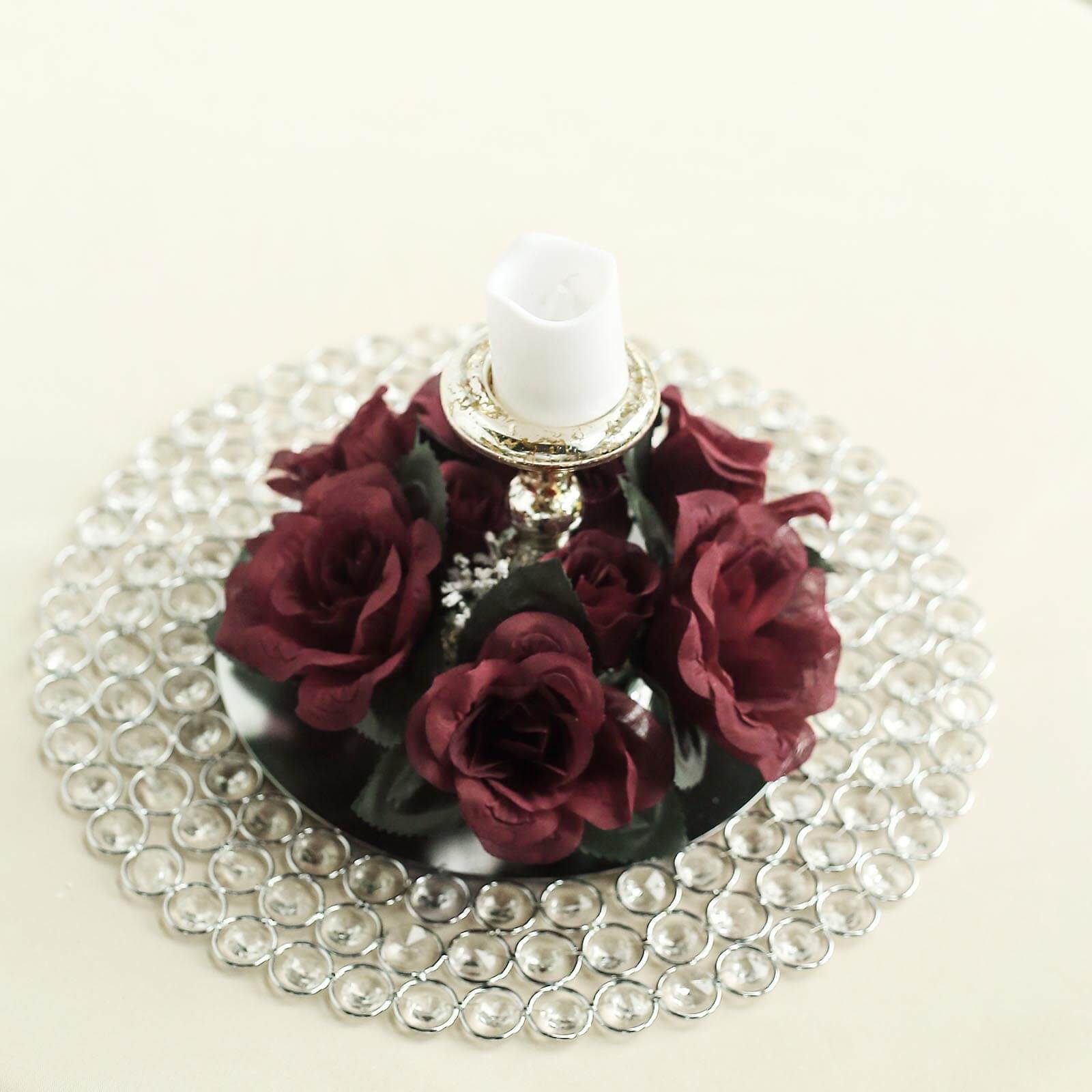 4 pcs Silk Roses Flowers Candle Rings