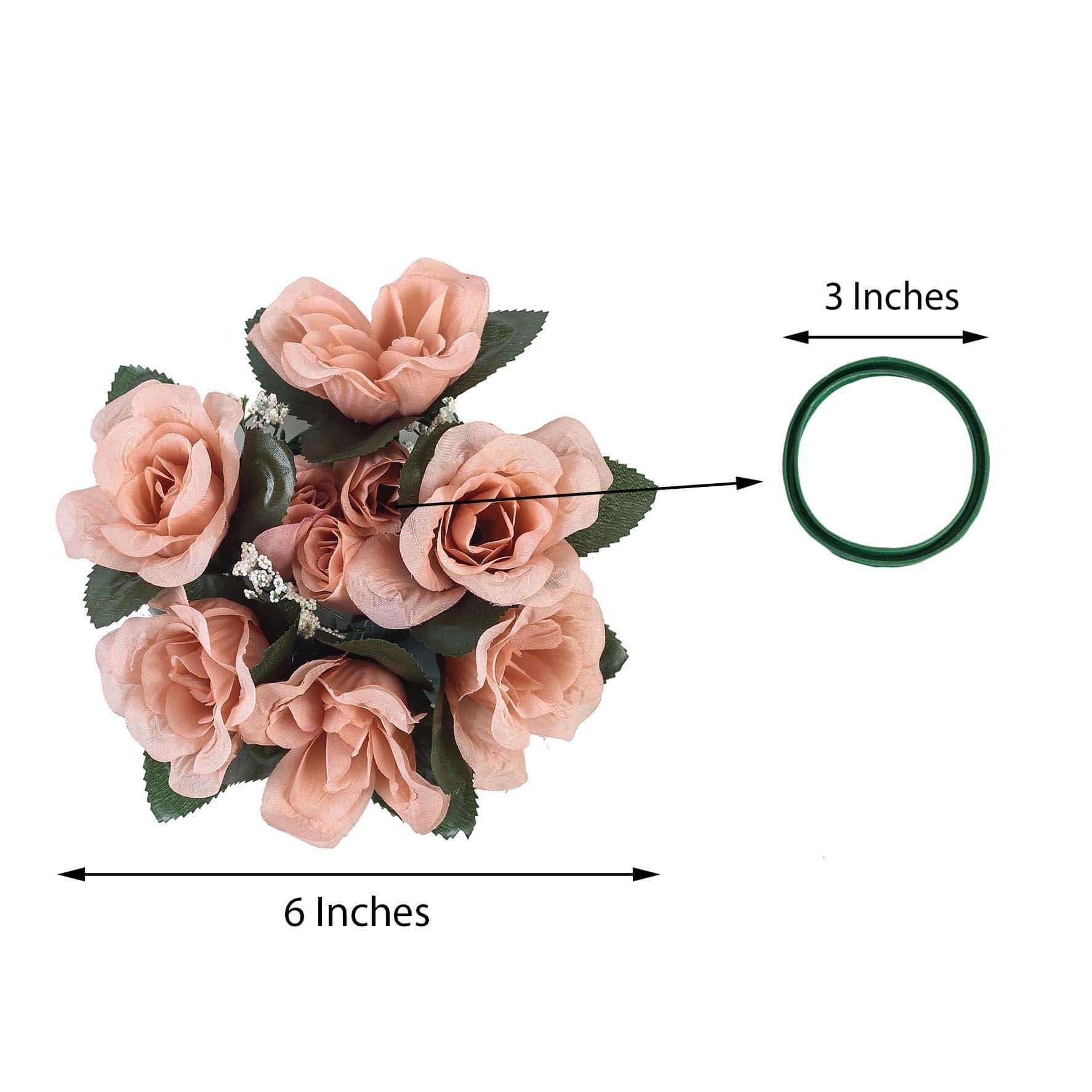 4 pcs Silk Roses Flowers Candle Rings
