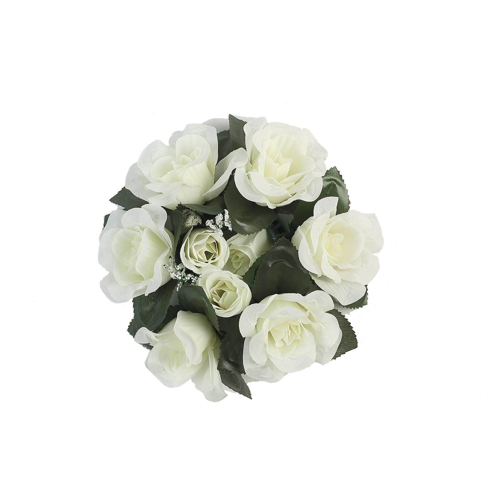 4 pcs Silk Roses Flowers Candle Rings