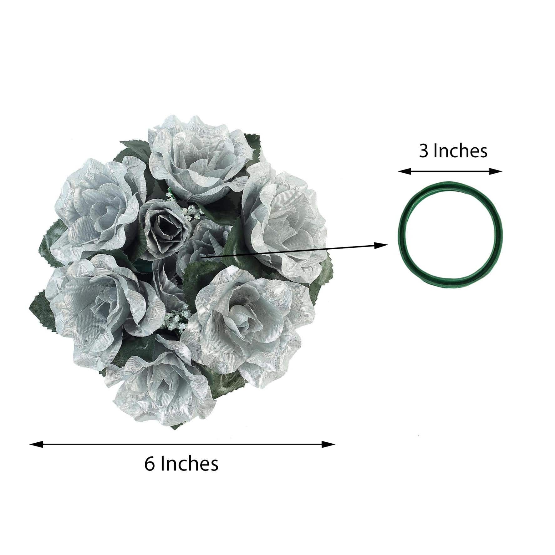 4 pcs Silk Roses Flowers Candle Rings